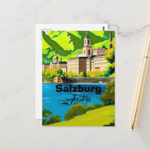 オーストリア・ザルツブルクの旅行絵葉書アート オーストリア旅行 ポストカード