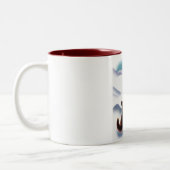 オーストリア スキーの旅行ポスター ツートーンマグカップ (左)