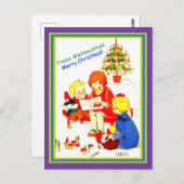 オーストリア・ドイツ・クリスマスヴィンテージのかわいい子どもたち  ポストカード (正面/裏面)