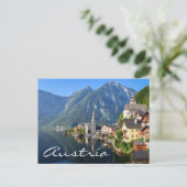 オーストリア、ハルシュタット村と教会、アルプス ポストカード (スタンド正面)