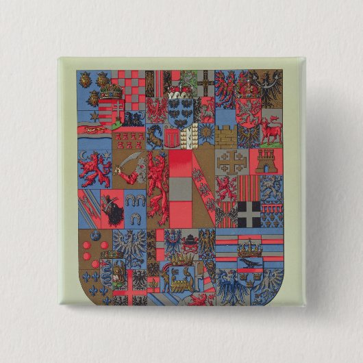 オーストリア・ハンガリー帝国の紋章付き外衣 缶バッジ (正面)