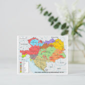 オーストリア – ハンガリー1910年の民族多様性の地図 ポストカード (スタンド正面)