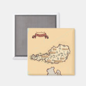 オーストリア ビンテージ イラスト地図 マグネット (正面/裏面)