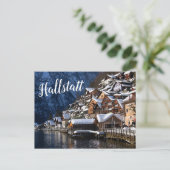 オーストリア・ホールスタットの木造湖畔の家 ポストカード (スタンド正面)