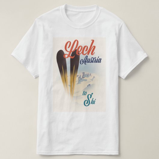 オーストリア レッヒ スキーポスター Tシャツ (デザイン正面)