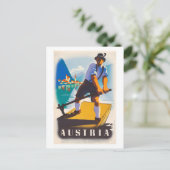 オーストリア・ヴィンテージ旅行ポスター1935 ポストカード (スタンド正面)