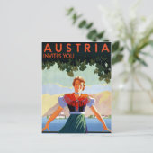 オーストリア・ヴィンテージ旅行ポスター ポストカード (スタンド正面)