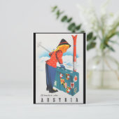 オーストリア・ヴィンテージ・トラベルポスターでのスキー ポストカード (スタンド正面)