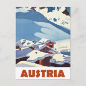 オーストリア、雪に覆われた村、 ポストカード (正面)