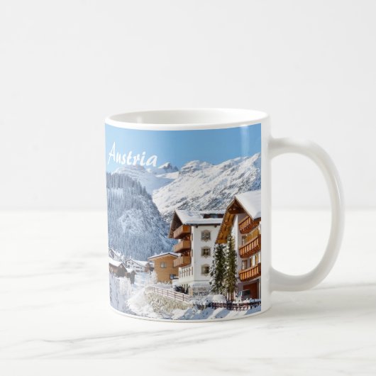 オーストリア、Lech AM Arlberg -記念品のマグ コーヒーマグカップ (右)