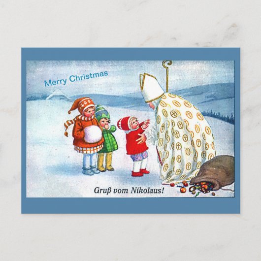 オーストリアSt. Nicolas & Childrenニースヴィンテージ、コピー ポストカード (正面)