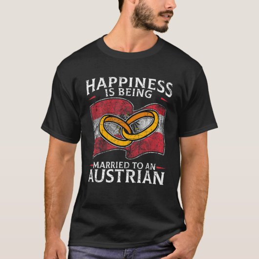 オーストリ結婚アの婚姻旗結婚した Tシャツ (正面)