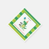 オースナップキュートアリゲーターインスワンプ子供の誕生日 スタンダードカクテルナプキン (角)