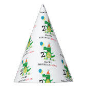 オースナップキュートアリゲーターインスワンプ子供の誕生日 パーティーハット (正面)