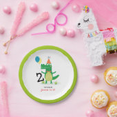 オースナップキュートアリゲーターインスワンプ子供の誕生日 ペーパープレート (パーティー)