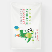 オースナップキュートアリゲーターインスワンプ子供の誕生日 横断幕 (縦)