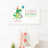 オースナップキュートアリゲーターインスワンプ子供の誕生日 横断幕 (インサイチュ)