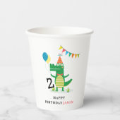 オースナップキュートアリゲーターインスワンプ子供の誕生日 紙コップ (正面)