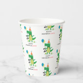 オースナップキュートアリゲーターインスワンプ子供の誕生日 紙コップ (裏面)