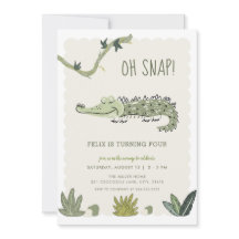 オースナップスワンプクロコダイル誕生日招待状