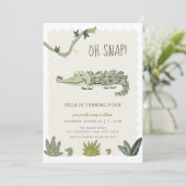 オースナップスワンプクロコダイル誕生日招待状 招待状 (スタンド正面)