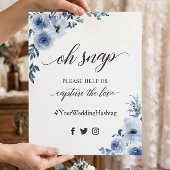 オースナップ ハッシュタグ ボヘミアンダスティーブルー フラワープレート ポスター