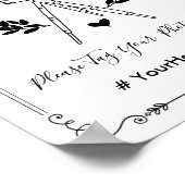 オースナップ ヴィンテージ ボタニカル ウェディング ハッシュタグ セルフィー ポスター (角)