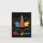 オースームユニコーンフェイスパズル自閉症認識ASLギ カード (正面)