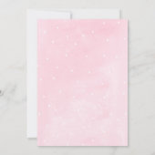 オーズおもしろいピンク&金ゴールドウィンタースリー誕生日 招待状 (裏面)