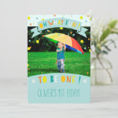 オーズおもしろい紙吹雪ファースト誕生日パーティー招待状 招待状 (スタンド正面)