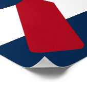 オーズ航海のプリントレッド、ネイビーとホワイト ポスター (角)