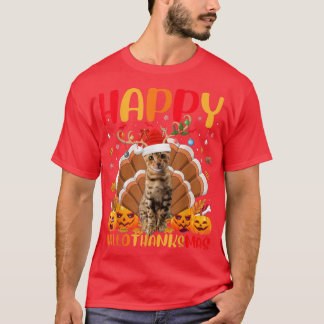 オーセおもしろいロット動物愛好家ハッピーオセロットHelloThanks Tシャツ