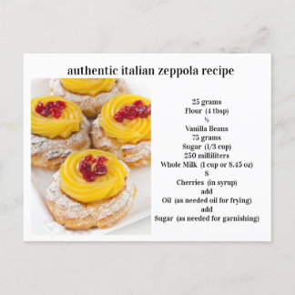 オーセンシッイタリアンクツェポラレシピ ポストカード