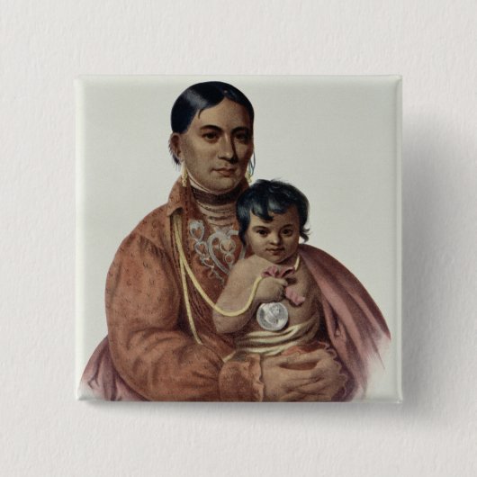 、オーセージの女性はHon行きます 缶バッジ (正面)