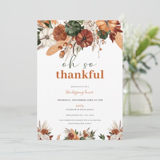 オーソサンクスギビングディナー招待状 招待状 (スタンド正面)