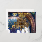 オーソドックスのクリスマス。リッチな装飾 箔シーズンポストカード (正面/裏面)