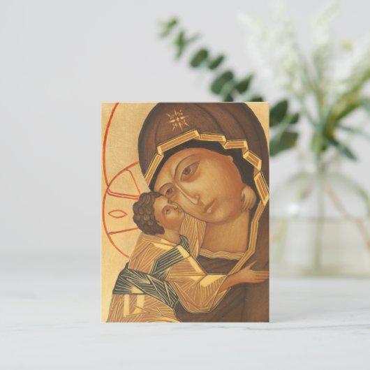 オーソドックスヴァージンマリアとベビーイエス ポストカード (スタンド正面)