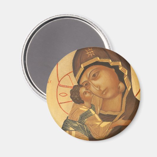 オーソドックスヴァージンマリアとベビーイエス マグネット (正面/裏面)