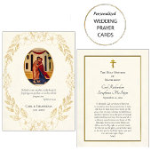 オーソドックス結婚キリスト教の祈りの言葉カード花 プレイスカード