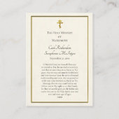 オーソドックス結婚キリスト教の祈りの言葉カード花 プレイスカード (裏面)