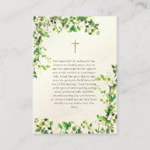 オーソドックス結婚キリスト教祈りの言葉カード プレイスカード (裏面)