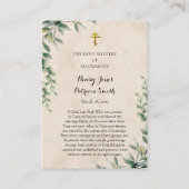 オーソドックス結婚キリスト教祈りの言葉カード プレイスカード (裏面)