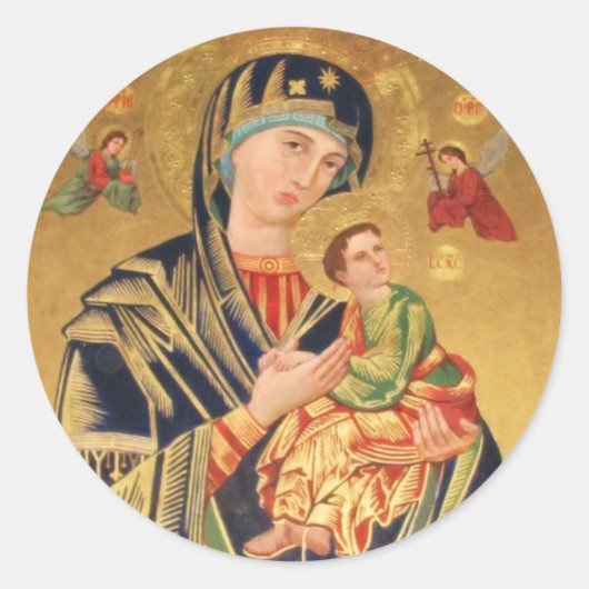 オーソドッロシアのクスのヴァージン – メアリーとベビーイエス ラウンドシール (正面)