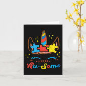 オーソームユニコーン顔パズル自閉症啓発ASLギ カード (黄色い花)