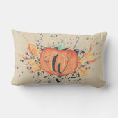 オータカスタムムモノグラム水彩カボチャ ランバークッション (裏面)