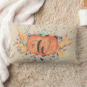 オータカスタムムモノグラム水彩カボチャ ランバークッション (ブランケット)