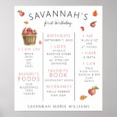 オータムアップルズ ファーストバースデー マイルストーンポスター ポスター (正面)