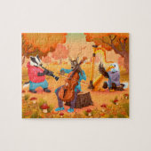 オータムアナグマディアイーグル秋ミュージック感謝祭 ジグソーパズル (横)