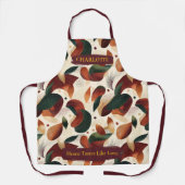 オータムアブストラクトリーフエプロン(名前入り) エプロン (正面)