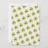 オータムイエローひまわりフラワーベイビーシャワー 招待状 (裏面)